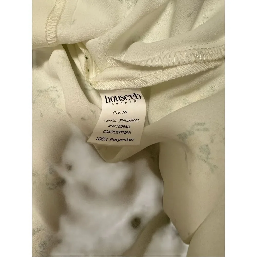 House of CB size M Cristabel ivory floral shirred midi dress - EUC - Picture 8 of 9